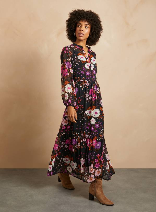 EVERBELLE Crinkle Chiffon Floral Maxi Dress 6